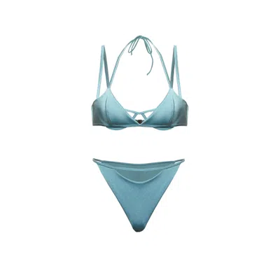 Seliarichwood Women's Blue Dona Double Layer Underwire Blu Bikini