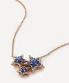 Selim Mouzannar 18ct Rose Gold Istanbul Blue Sapphire Three Star Pendant Necklace