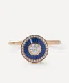 Selim Mouzannar 18ct Rose Gold Mina Navy Enamel Diamond Ring