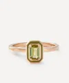 Selim Mouzannar 18ct Rose Gold Mina Olive Green Tourmaline Ring