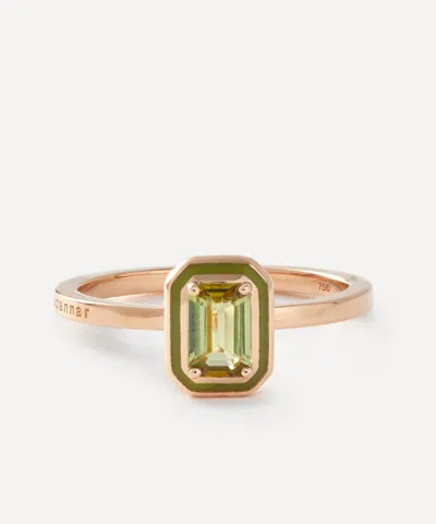 Selim Mouzannar 18ct Rose Gold Mina Olive Green Tourmaline Ring