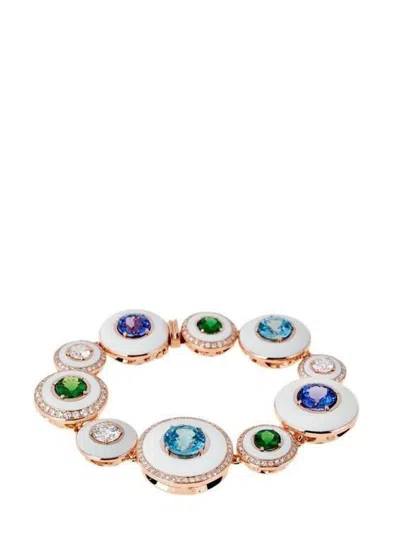 Selim Mouzannar 18kt Rose Gold Gemstone Bracelet In Pink