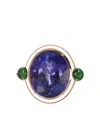 Selim Mouzannar 18kt Rose Gold Tanzanite, Tsavorite And White Enamel Ring In Pink