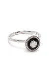 Selim Mouzannar 18kt White Gold Mina Diamond Enamel Ring In Silver