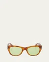 Selima Optique Renee Rectangle Acetate Sunglasses In 28 Red Transparent