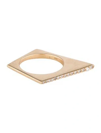 Pre-owned Selin Kent 14k Diamond Asymmetrical Flat Band In Multi