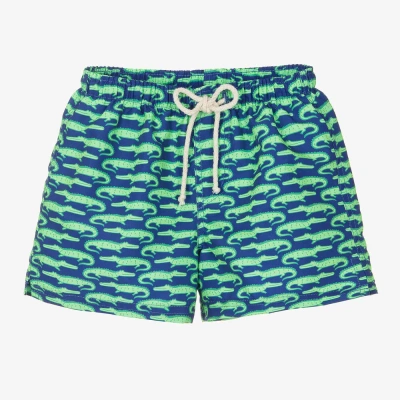 Selini Action Kids' Boys Blue Crocodile-print Swim Shorts
