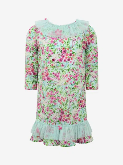Selini Action Floral Flamingo Beach Dress 4 Years Green By Childsplay Clothing