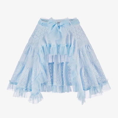 Selini Action Kids' Girls Blue Cotton & Tulle Beach Skirt