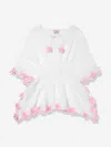 Selini Action Girls Cotton Flower Kaftan In White
