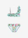 Selini Action Girls Floral And Checked Bikini In Multicoloured