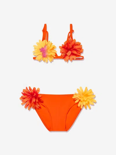 Selini Action Kids'  Girls Flower Bikini In Orange