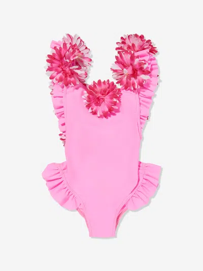Selini Action Kids' Girls Flower Swimsuit In Pink