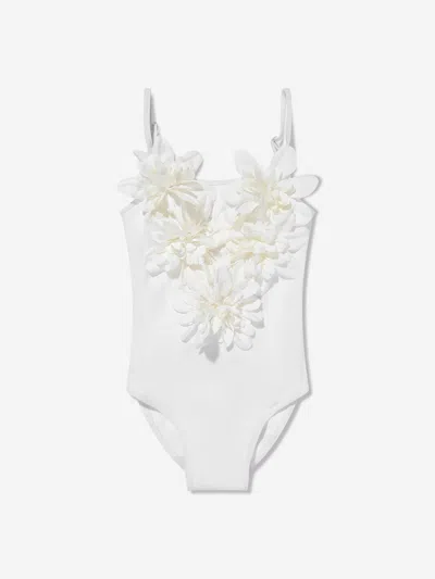 Selini Action Kids'  Girls Flower Swimsuit In White