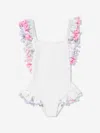 Selini Action Girls Pom Pom Swimsuit In White