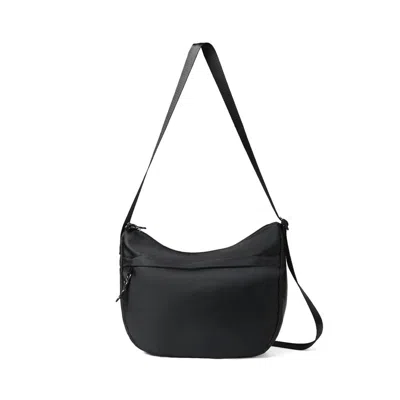Selini New York Adjustable Strap Nylon Crescent Bag In Black