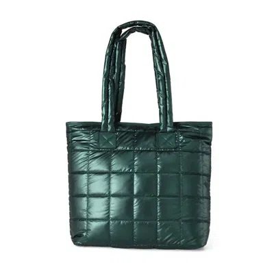 Selini New York Women's Nylon Puffer Puffy Quilt Tote Bag In Forest Green