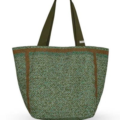 Selini Women's Green Mosaic Reversible Tote Bag