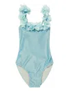 Seliniaction Floral-embellished Swimsuit In Blue