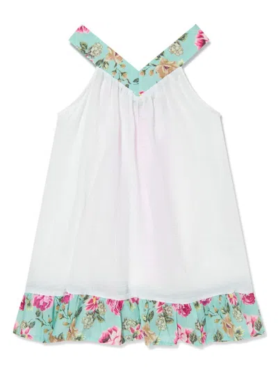 Seliniaction Kids' Floral-print Midi Dress In White
