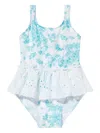 Seliniaction Floral-print Swimsuit In Blue