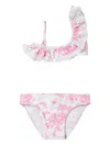 Seliniaction Ruffle-lace Bikini In Pink