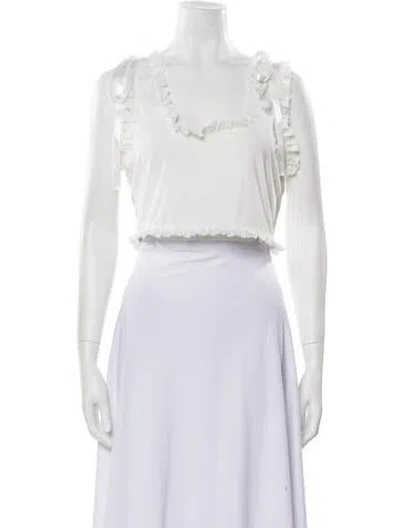 Pre-owned Selkie Asymmetrical Sleeveless Crop Top W/ Tags In White