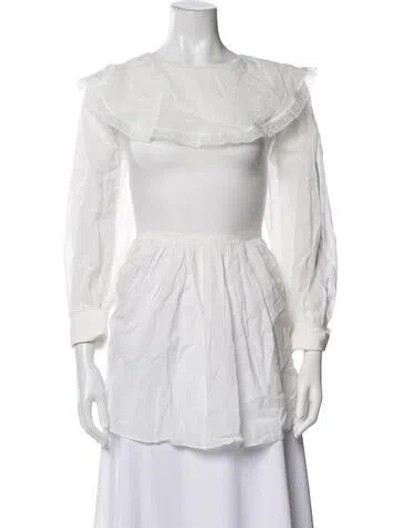 Pre-owned Selkie Crew Neck Long Dress W/ Tags In White