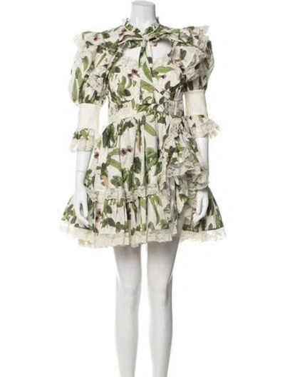 Pre-owned Selkie Floral Print Dress Set In Green