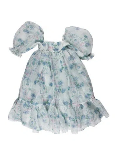 Pre-owned Selkie Floral Print Knee-length Dress In Blue