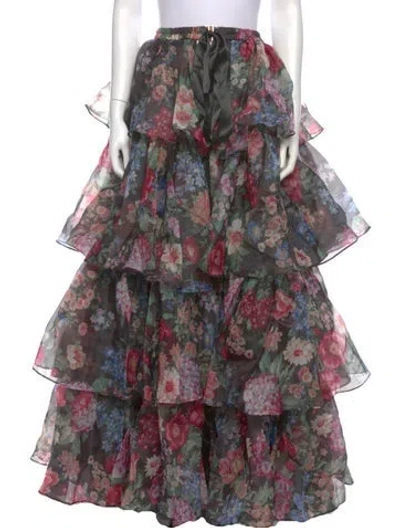 Pre-owned Selkie Floral Print Long Skirt W/ Tags In Multi