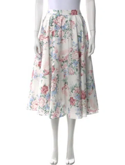 Pre-owned Selkie Floral Print Midi Length Skirt W/ Tags In Multi