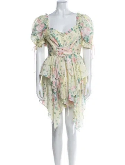 Pre-owned Selkie Floral Print Mini Dress In Multi