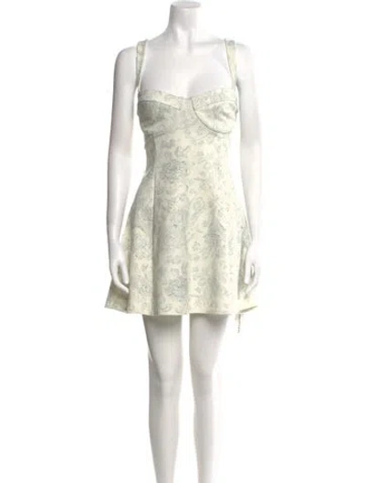 Pre-owned Selkie Floral Print Mini Dress In Neutral