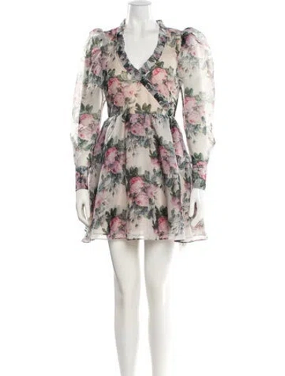 Pre-owned Selkie Floral Print Mini Dress In Pink