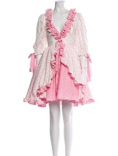 Pre-owned Selkie Floral Print Mini Dress In Pink