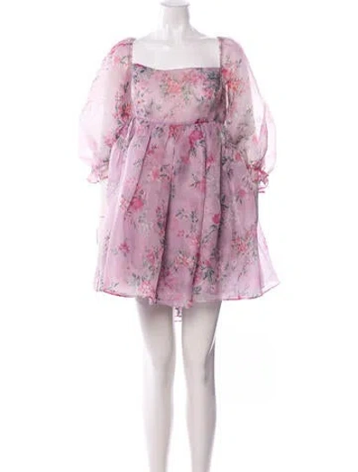 Pre-owned Selkie Floral Print Mini Dress In Pink