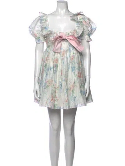 Pre-owned Selkie Floral Print Mini Dress In Pink