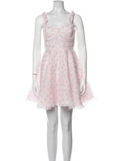 Pre-owned Selkie Floral Print Mini Dress In Pink