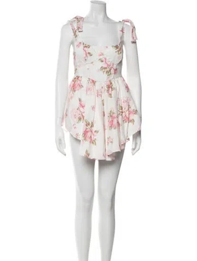 Pre-owned Selkie Floral Print Mini Dress In Pink