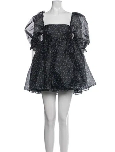 Pre-owned Selkie Floral Print Mini Dress In Purple