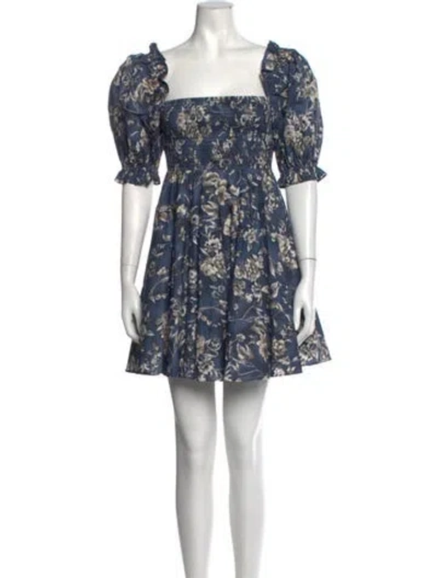 Pre-owned Selkie Floral Print Mini Dress In Purple