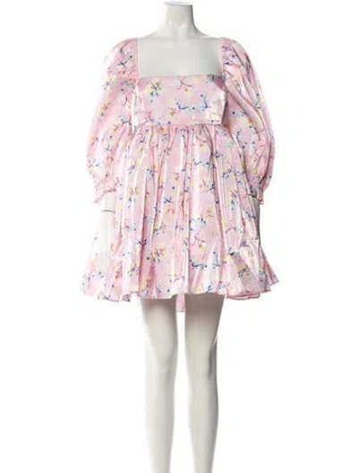 Pre-owned Selkie Floral Print Mini Dress W/ Tags In Pink