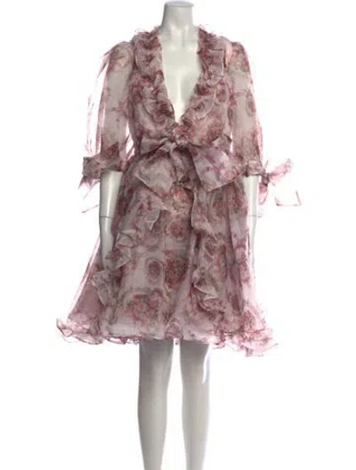 Pre-owned Selkie Floral Print Mini Dress W/ Tags In Pink