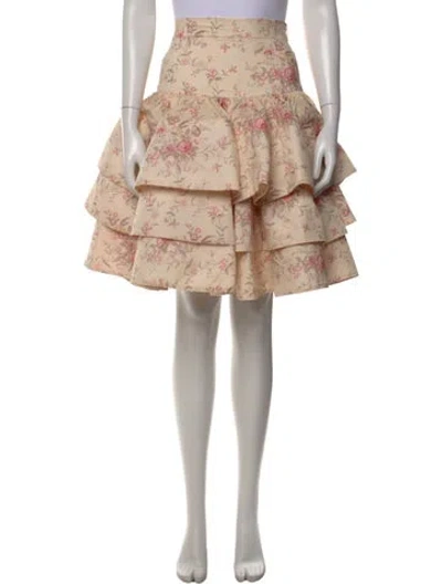 Pre-owned Selkie Floral Print Mini Skirt In Neutral