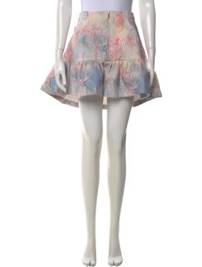 Pre-owned Selkie Floral Print Mini Skirt W/ Tags In Pink