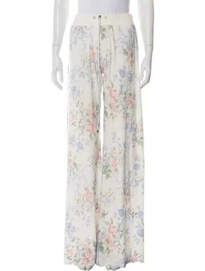 Pre-owned Selkie Floral Print Wide Leg Pants W/ Tags In Green