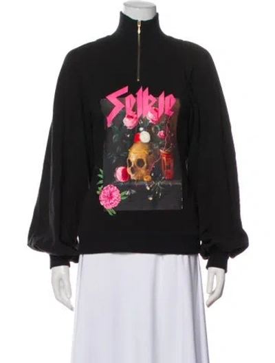 Pre-owned Selkie Graphic Print Bomber Jacket In Gray
