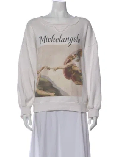 Pre-owned Selkie Graphic Print Crew Neck Sweater In Neutral
