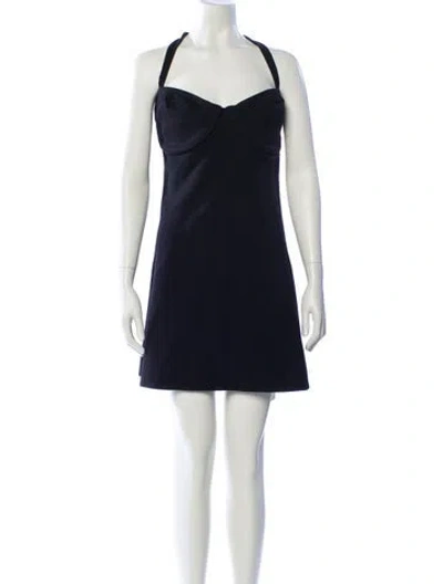 Pre-owned Selkie Halterneck Mini Dress In Black